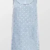 Rhinestone Denim Mini Dress