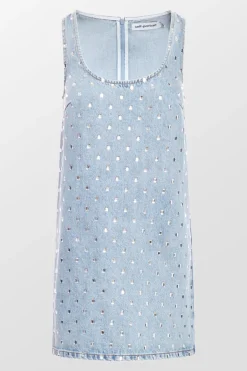 Rhinestone Denim Mini Dress