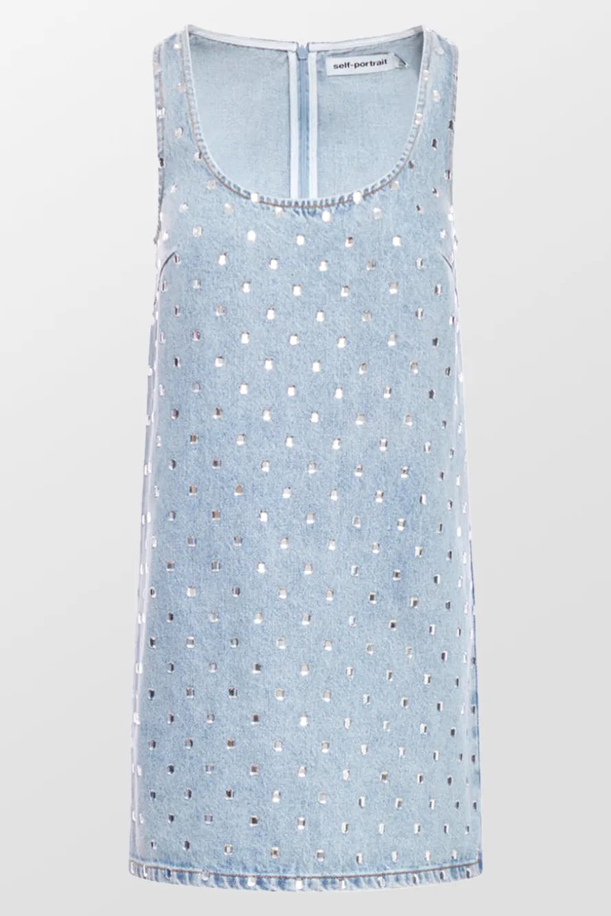 Rhinestone Denim Mini Dress