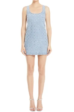 Rhinestone Denim Mini Dress