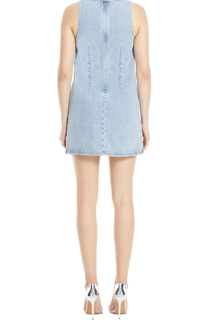 Rhinestone Denim Mini Dress
