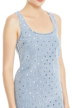 Rhinestone Denim Mini Dress