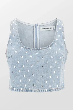 Rhinestone Denim Top