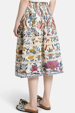 Romantic Lightness Cotton Midi Skirt in White