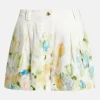 Romantica Linen Floral Shorts in White