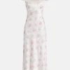 Rose Park Picnic Charmeuse Joelette Floral Maxi Dress in White/ Pink