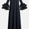 Ruffle Applique Cuff Evening Gown