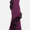 Ruffle Applique Evening Gown