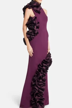 Ruffle Applique Evening Gown