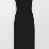 Salma Plunge Neckline Midi Dress