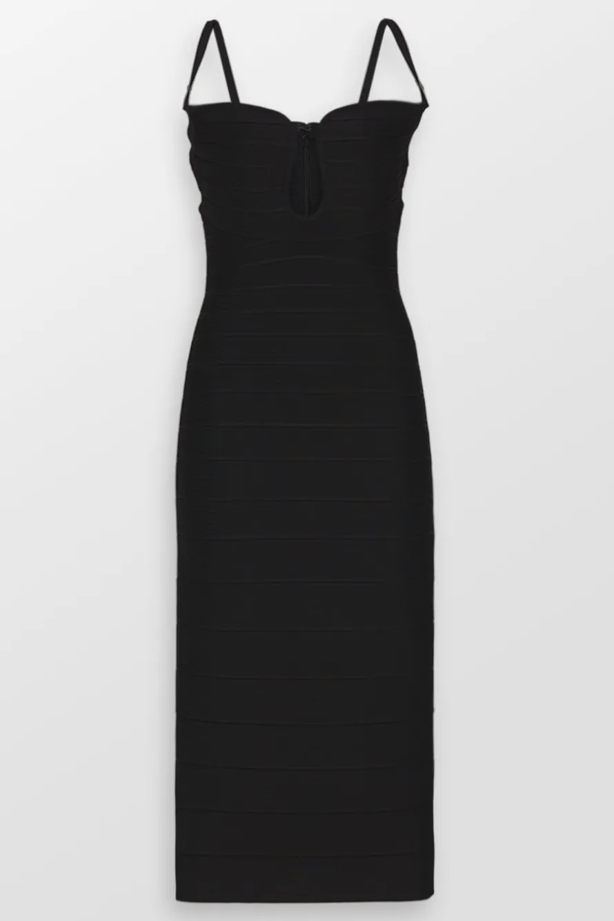 Salma Plunge Neckline Midi Dress