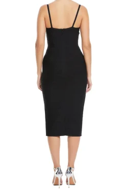 Salma Plunge Neckline Midi Dress