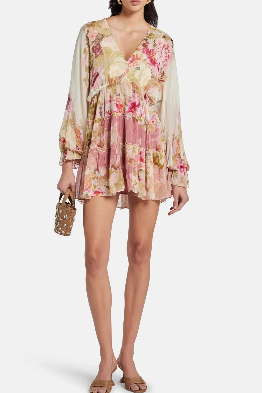 Sama Floral Mini Dress in Ivory