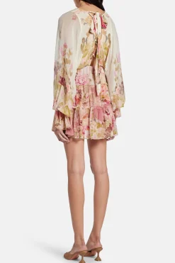Sama Floral Mini Dress in Ivory