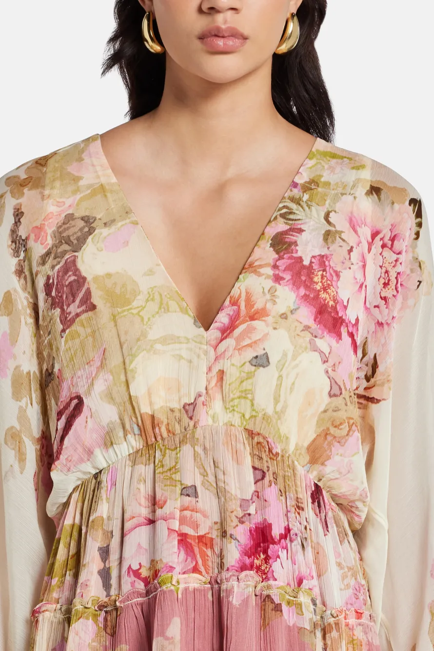 Sama Floral Mini Dress in Ivory