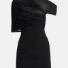 Selma Crepe Mini Dress in Black