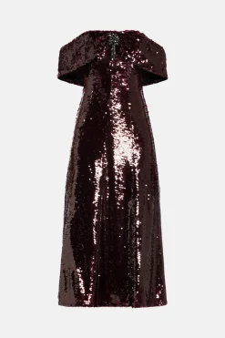 Sequin Off Shoulder Evening Dress