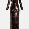 Sequin Off Shoulder Evening Dress