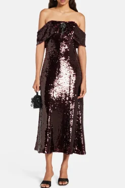 Sequin Off Shoulder Evening Dress