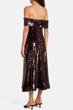 Sequin Off Shoulder Evening Dress