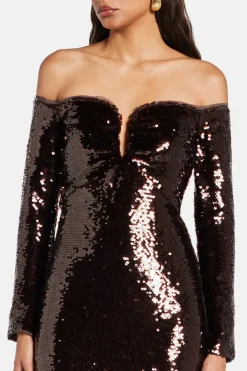Sequin Off Shoulder Evening Dress