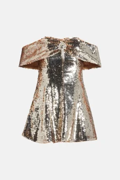 Sequin Off Shoulder Mini Dress