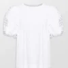 Sequin Tulle Puff Sleeve A-Line T-Shirt