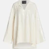 Sequin V Neck Shirt in White