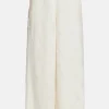 Sequin Wide Leg High Waist Trousers in White