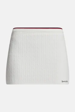 Serif Logo Cable Mini Skirt in White