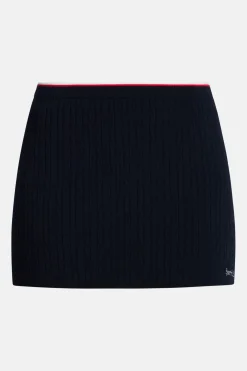 Serif Logo Cable Mini Skirt in Blue