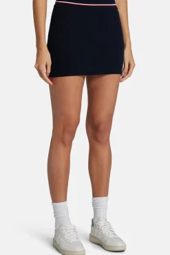Serif Logo Cable Mini Skirt in Blue