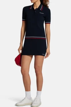Serif Logo Cable Mini Skirt in Blue