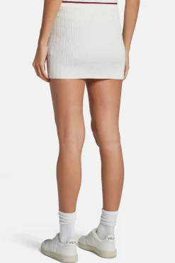 Serif Logo Cable Mini Skirt in White