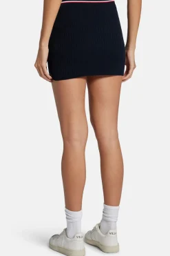 Serif Logo Cable Mini Skirt in Blue
