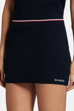 Serif Logo Cable Mini Skirt in Blue