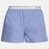 Serif Logo Cotton Boxer Shorts in Blue and White