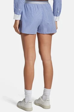 Serif Logo Cotton Boxer Shorts in Blue and White