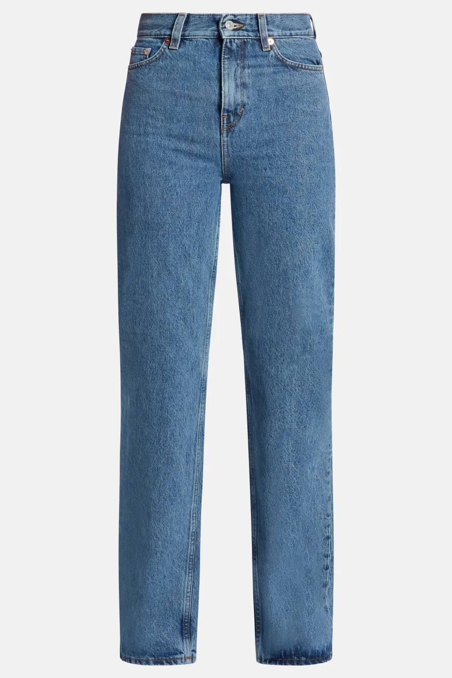 Straight Loose Fit Denim Jeans in Blue
