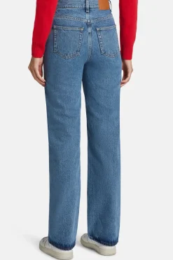 Straight Loose Fit Denim Jeans in Blue
