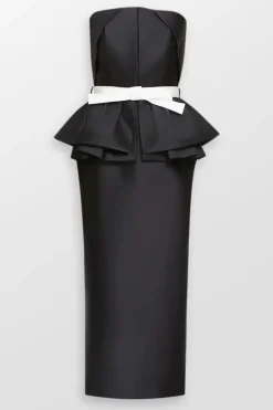 Strapless Belted Maxi Dress