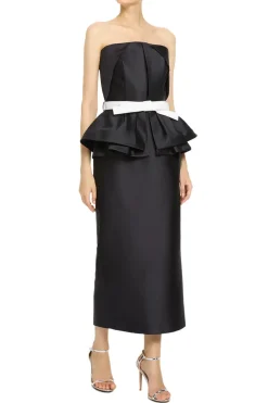 Strapless Belted Maxi Dress