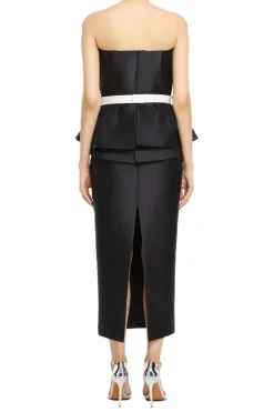 Strapless Belted Maxi Dress
