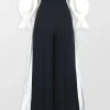Strapless Wide Leg Jumpsuit With Cape