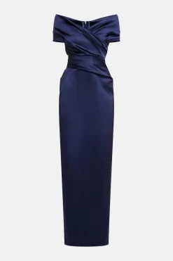 Stretch Satin Duchesse Evening Dress