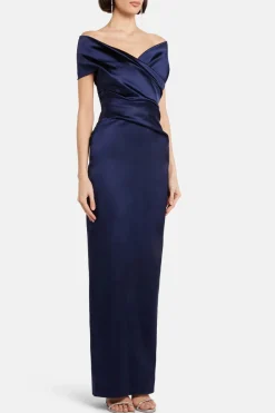 Stretch Satin Duchesse Evening Dress