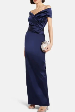 Stretch Satin Duchesse Evening Dress