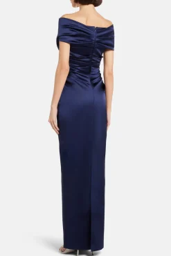 Stretch Satin Duchesse Evening Dress