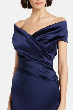 Stretch Satin Duchesse Evening Dress