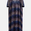 Striped Sequin Kaftan in Blue